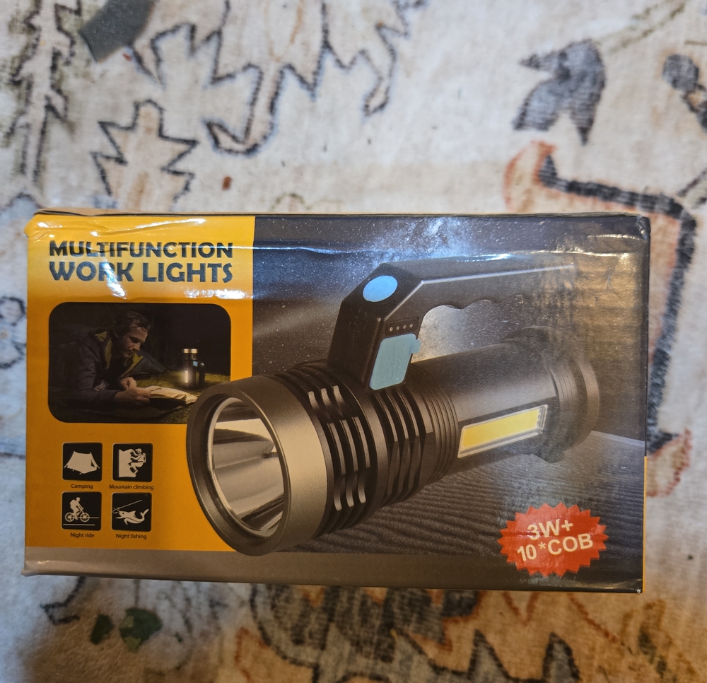 Multifunction Work Light LED Flashlight - Black/Blue